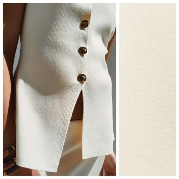 NWT ZARA ZARA BASIC KNIT GOLDβBUTTON VEST - Picture 5 of 9